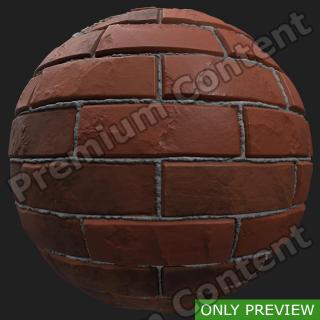 PBR wall brick damaged preview 0001